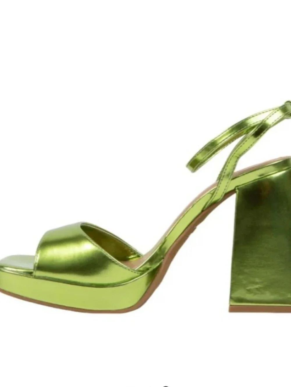 BRAND NEW BAMBOO METALLIC OMBRE WOMEN'S BLOCK HEEL SANDALS